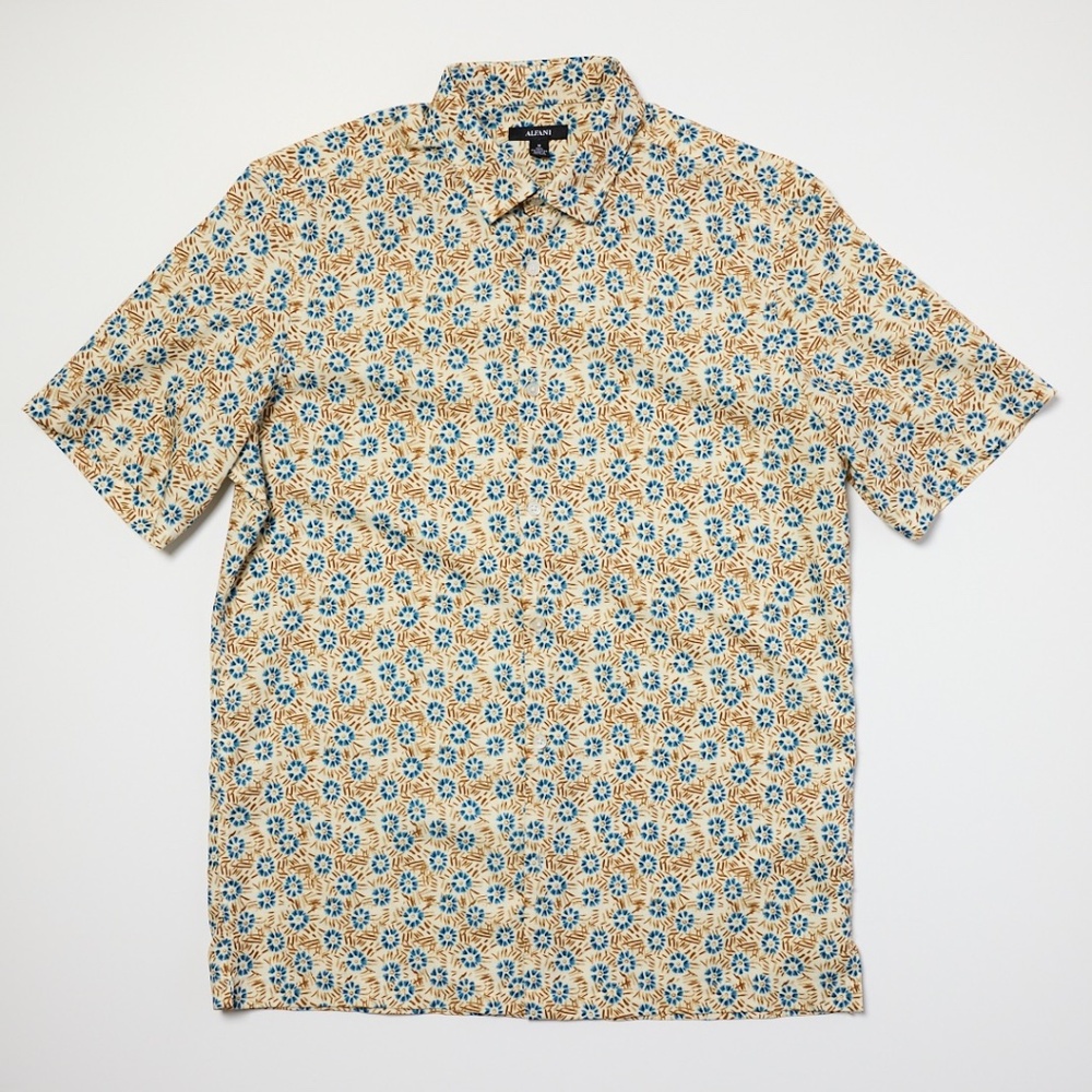 Alfani Men's Print Short Sleeve Button Shirt